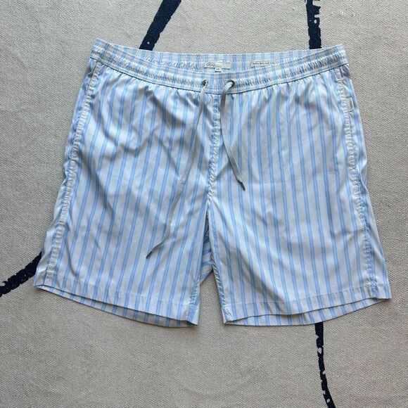 Onia Charles 7" Blue White Striped Swim Trunks Size XXL‎ Pockets - Picture 1 of 10